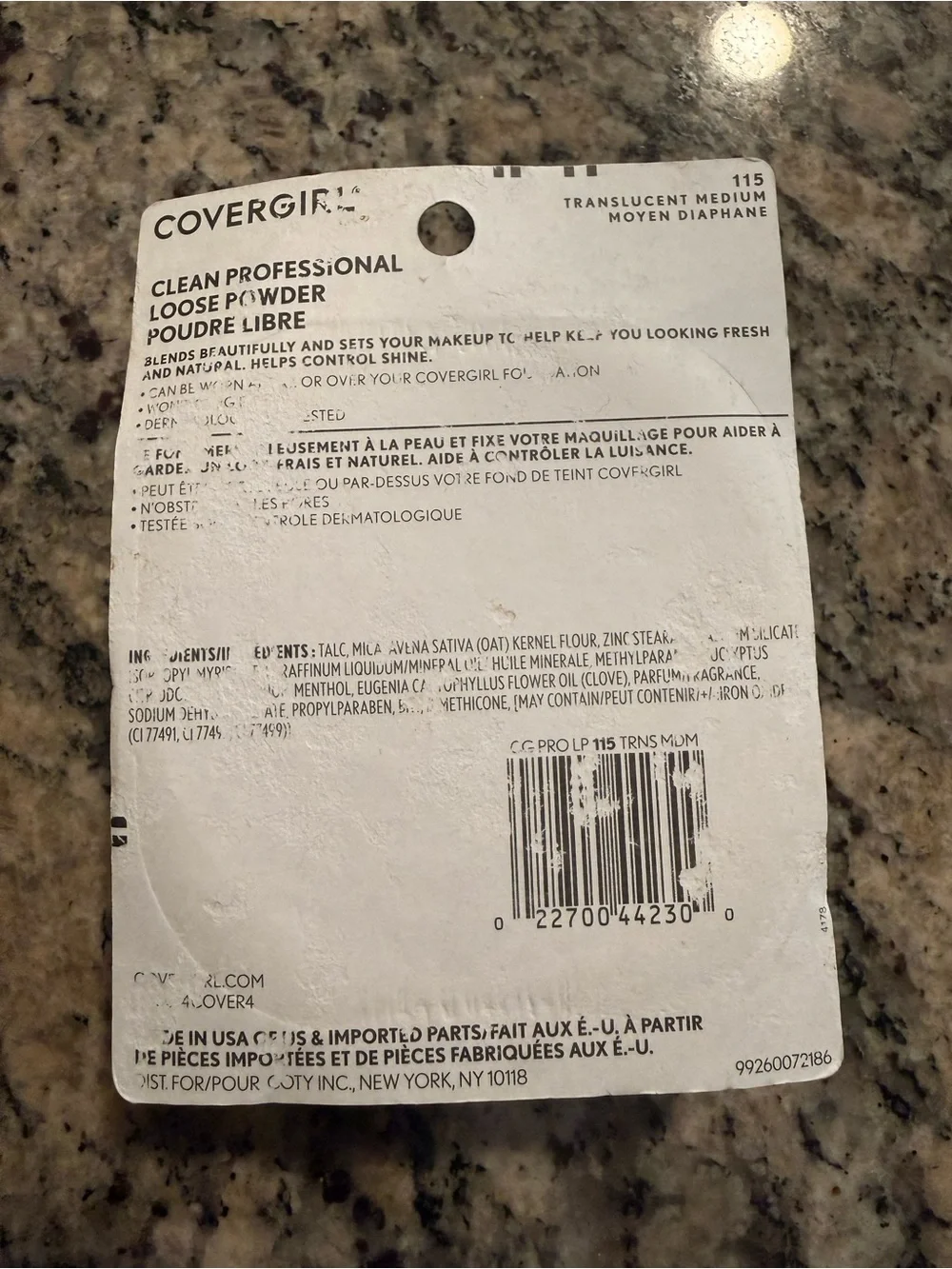 Vintage/Original CoverGirl Clean Professional Loose Powder Translucent Medium115